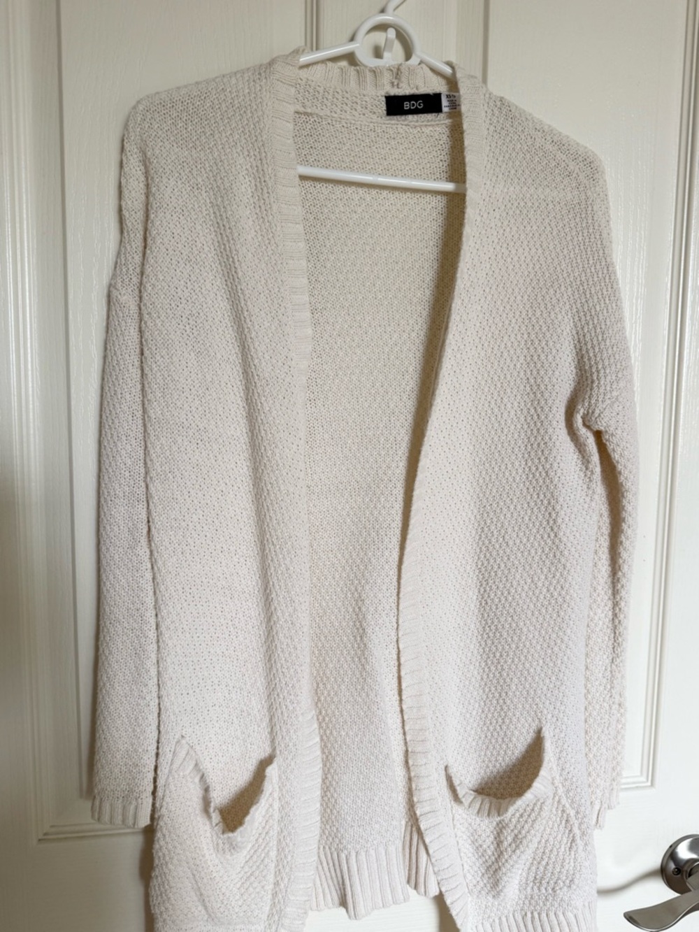BDG: Open-Front Cream Knit Cardigan - Size XS - Picture 2 of 4